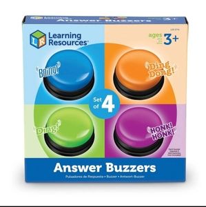 Learning Resources 4 Answer Buzzers For Quizzes, Games and More! New